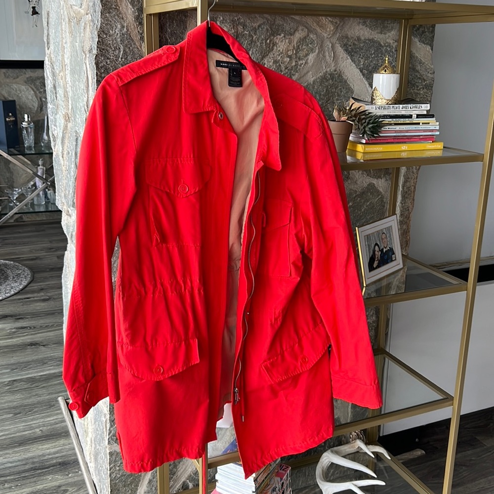 Vibrant Red Marc Jacobs Raincoat (L)
